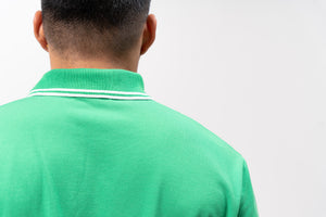 Energy Green with Stripes Classique Plain Polo Shirt