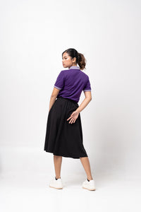 Purple Mini Stripes Classique Plain Women's Polo Shirt