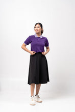 Load image into Gallery viewer, Purple Mini Stripes Classique Plain Women&#39;s Polo Shirt
