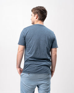 Slate Blue Black Cotton Blue Plain Unisex T-Shirt
