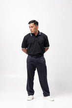 Load image into Gallery viewer, Black with Stripes Classique Plain Polo Shirt
