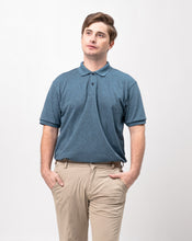 Load image into Gallery viewer, Sirotex Slate Blue / Black Classique Plain Polo Shirt
