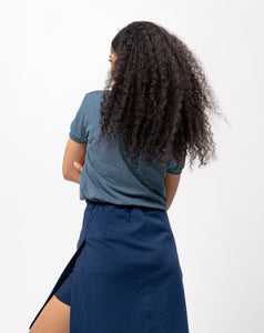 Sirotex Slate Blue / Black Classique Plain Women's Polo Shirt
