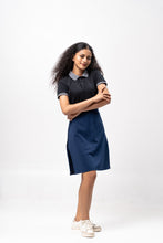 Load image into Gallery viewer, Black Mini Stripes Classique Plain Women&#39;s Polo Shirt
