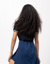 Load image into Gallery viewer, Black Mini Stripes Classique Plain Women&#39;s Polo Shirt
