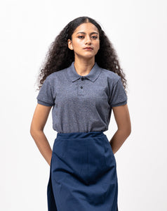 Acid Navy Blue Classique Plain Women's Polo Shirt
