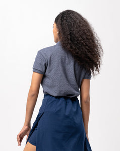 Acid Navy Blue Classique Plain Women's Polo Shirt