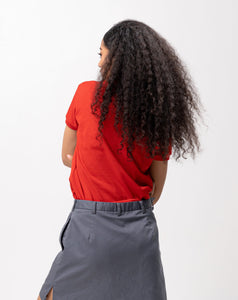 Red Classique Plain Women's Polo Shirt