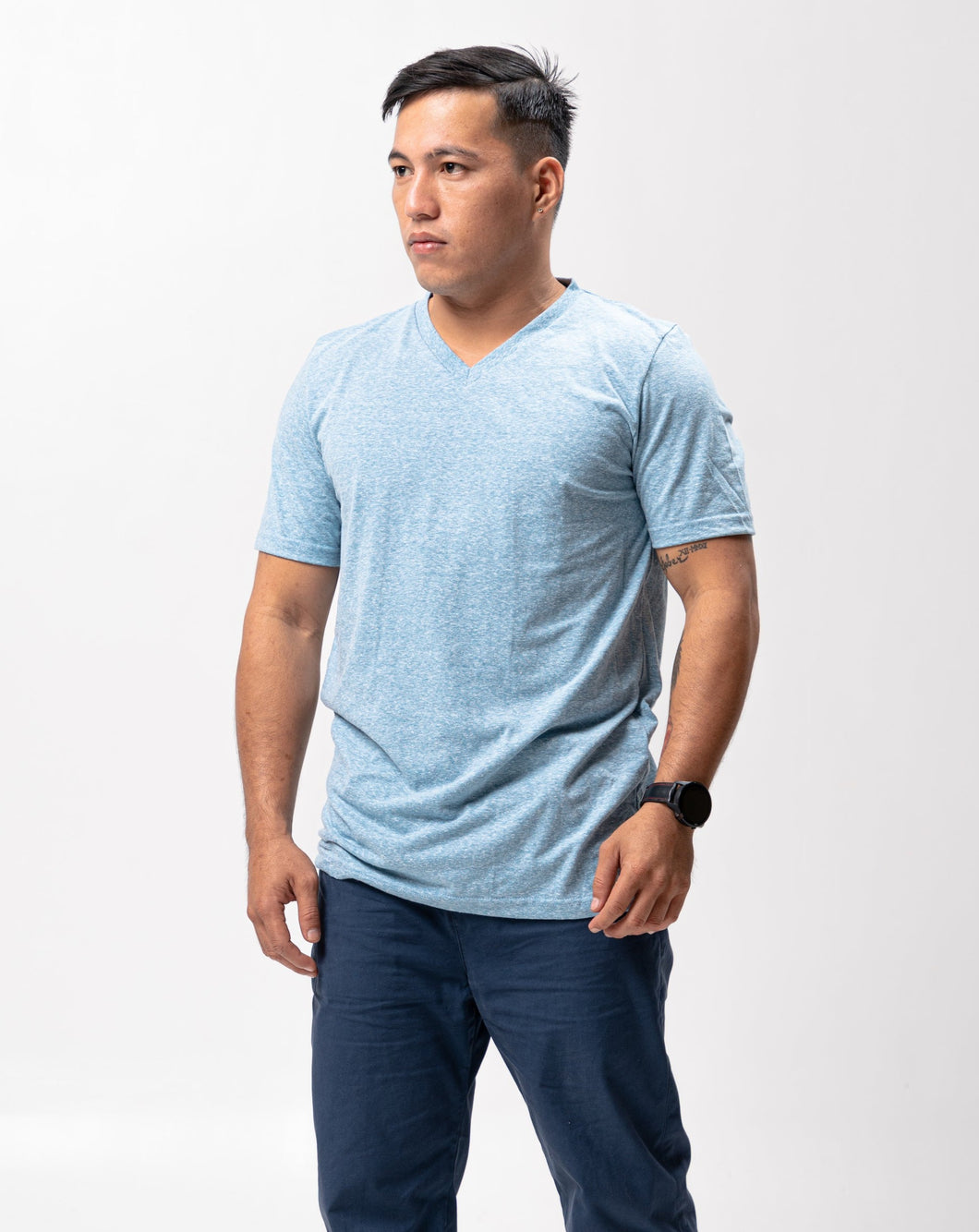 Deep Water Polyside Cotton Blue Plain Unisex T-Shirt
