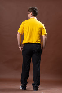 Canary Yellow Mini Stripes Classique Plain Polo Shirt