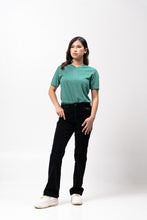 Load image into Gallery viewer, Emerald Green Sirotex Cotton Blue Plain Women&#39;s T-Shirt

