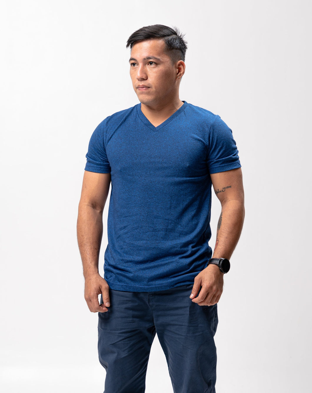 Electric Blue Black Cotton Blue Plain Unisex T-Shirt
