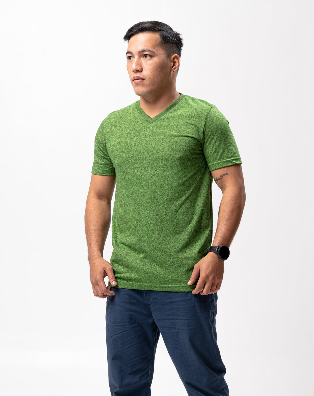 Green Flush Black Cotton Blue Plain Unisex T-Shirt