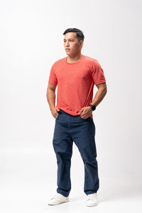 Red Sirotex Cotton Blue Plain Unisex T-Shirt