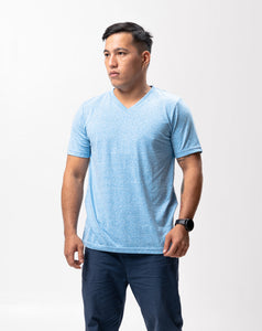 Aqua Blue Polyside Cotton Blue Plain Unisex T-Shirt