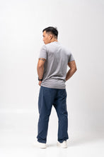 Load image into Gallery viewer, Neutral Gray Slub Cotton Blue Plain Unisex T-Shirt
