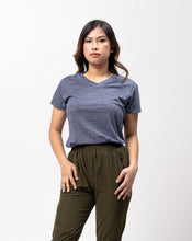 Load image into Gallery viewer, Crown Blue Glux Cotton Blue Plain Women&#39;s T-Shirt
