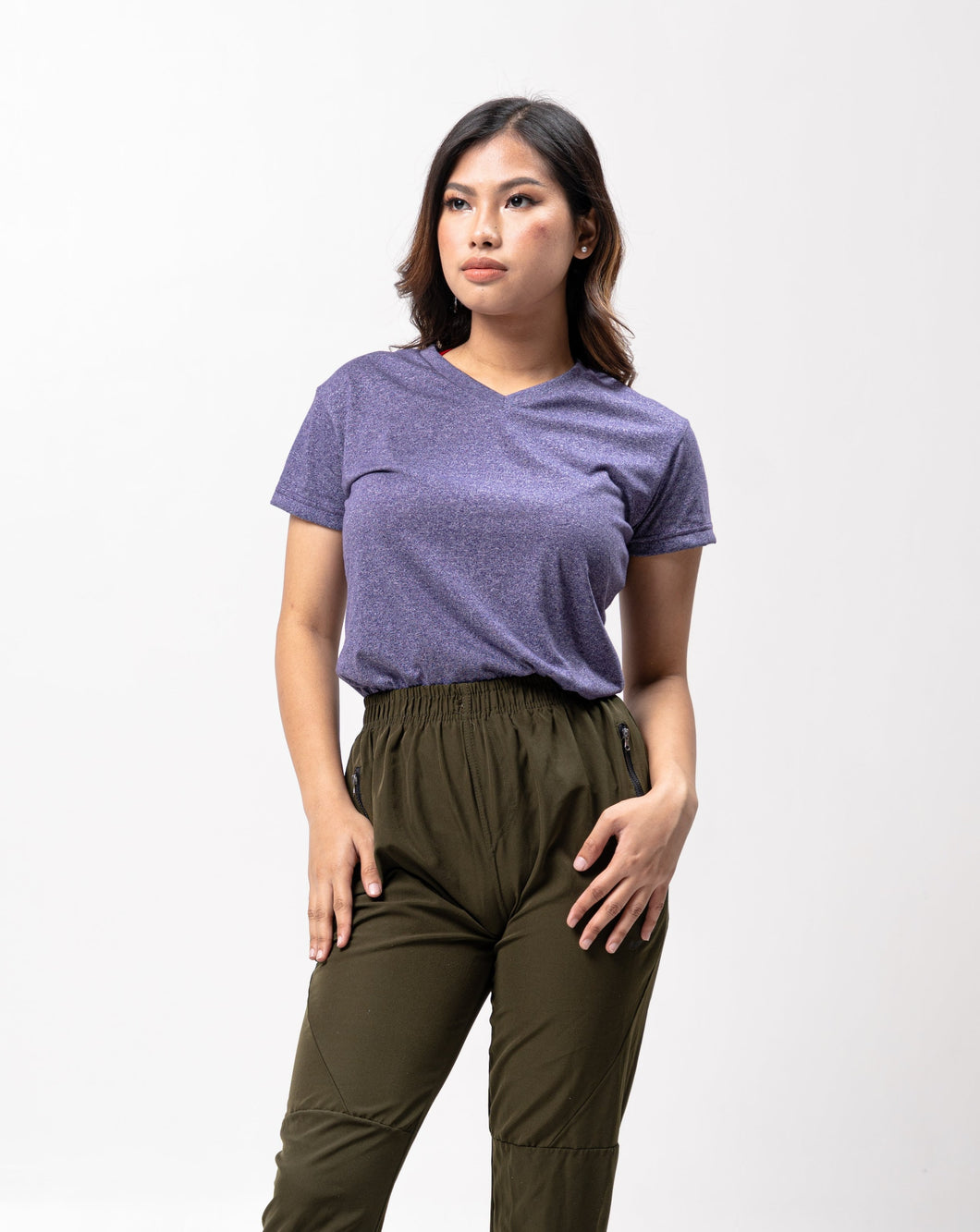 Purple Sirotex Cotton Blue Plain Women's T-Shirt