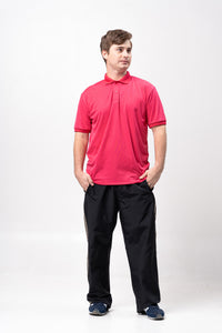 Fuchsia Pink Blue Marine Jersey Polo Shirt