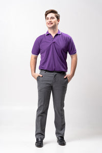 Purple with Stripes Classique Plain Polo Shirt