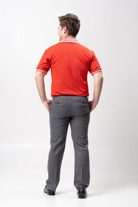 Red Mini Stripes Classique Plain Polo Shirt