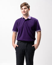 Load image into Gallery viewer, Purple Mini Stripes Classique Plain Polo Shirt
