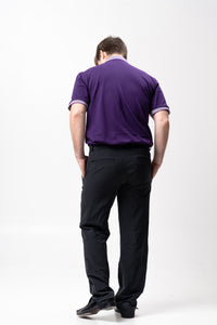 Purple Mini Stripes Classique Plain Polo Shirt