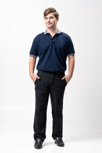 Load image into Gallery viewer, Navy Blue Mini Stripes Classique Plain Polo Shirt
