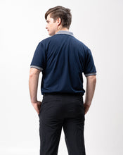 Load image into Gallery viewer, Navy Blue Mini Stripes Classique Plain Polo Shirt
