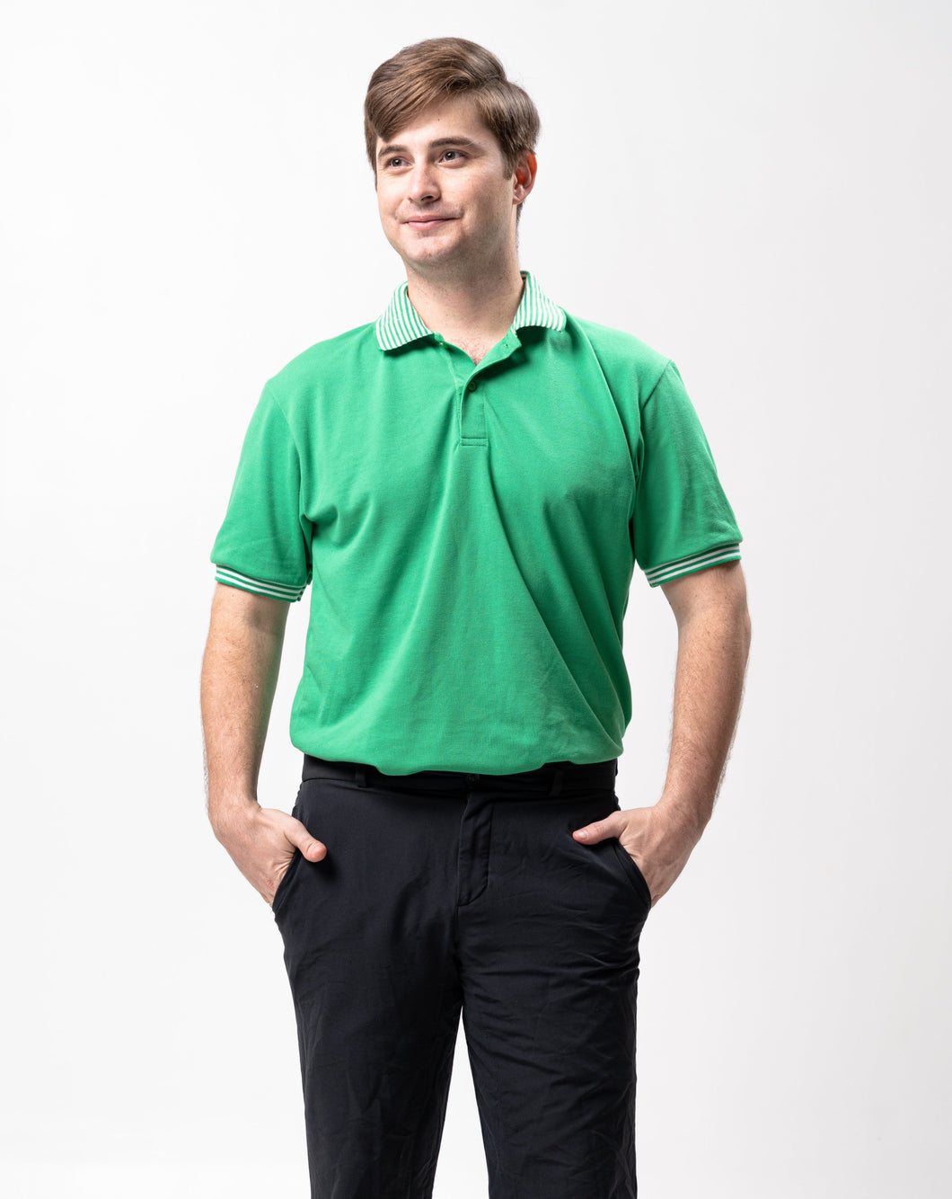Energy Green Mini Stripes Classique Plain Polo Shirt
