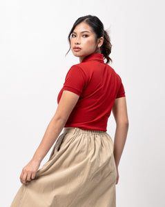 Red Maroon Classique Plain Women's Polo Shirt
