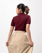 Load image into Gallery viewer, Dark Maroon Classique Plain Women&#39;s Polo Shirt
